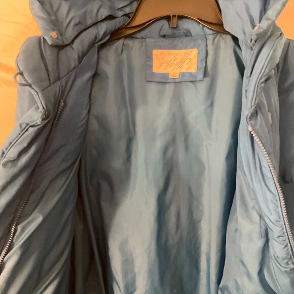 Lord & Taylor-Down/Feather Puffer Coat Toggle & Zip Closure, Blue, Sz Large - Picture 4 of 8